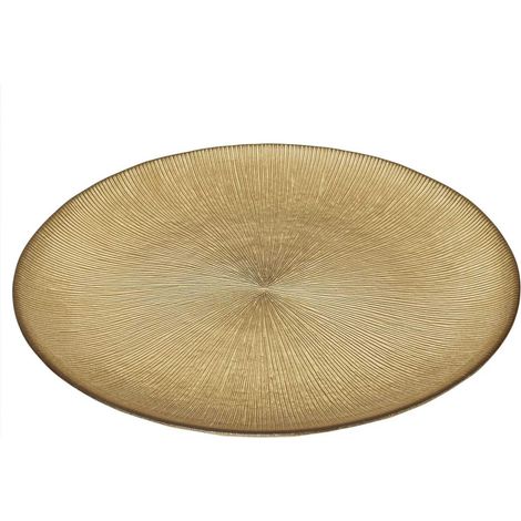 Assiette en Verre Doré 27 cm Dîners et Occasions Or (1/4)