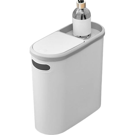 Poubelle de Cuisine  Poubelle Étroite de 10 Litres  Corbeille à Ordures à Couvercle à Pressoir pour Chambre Salle de Bain Toilette Dortoir Évier Appartement Bureau Intérieur (1/5)