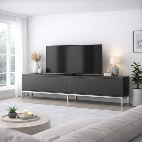 TV-Möbel Lord Anthrazit Silber Melamin 180x47x30 cm (1/5)