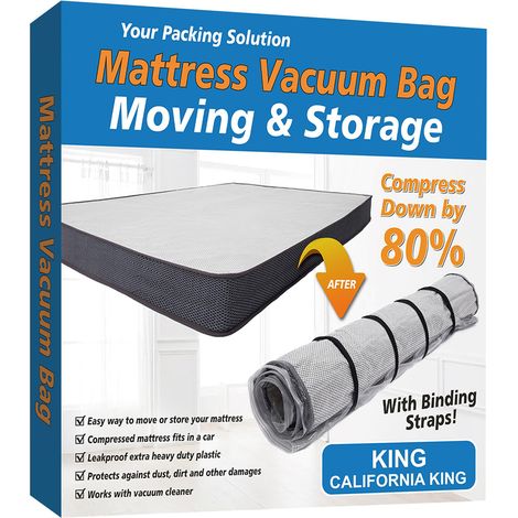 Sac Sous Vide Pour Matelas - En Nylon PA+PE - Compatible Matelas Mousse Latex - Tailles Queen Full Full-XL - 54x75x2 À 60x80x5,9 Pouces - 1 Pièce (1/5)