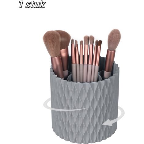 Porte-stylos rotatif à 5 compartiments pour cosmétiques rouges à lèvres pinceaux et stylos avec rangement pour coiffeuse et bureau (1/5)