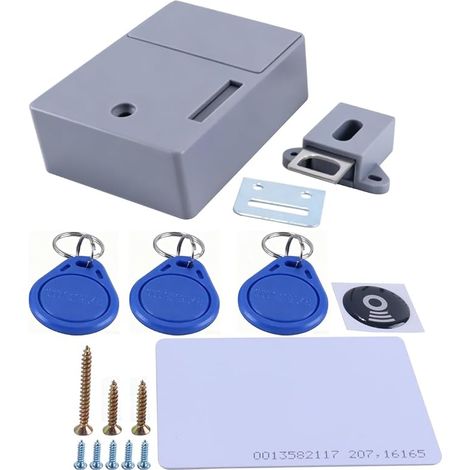 Smart Lock Without Holes Contains 3 Key Rings and 1 Card Invisible Lock RFID Electronic Opening for Sauna Libraries Factories and Offices (1/5)