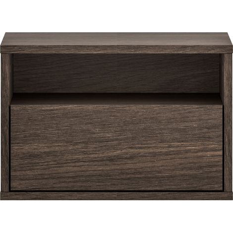 Selsey Heggers - Table de chevet suspendue avec tiroir et niche – 45 cm – Chêne dunin (1/5)