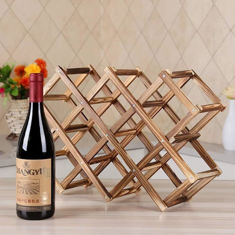 Support de rangement pliable bois pour vin bar restaurant (1/4)