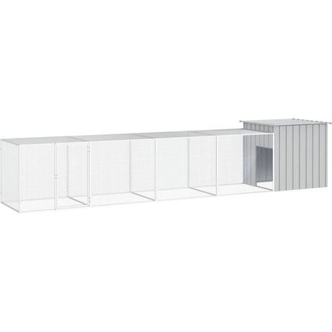 Hühnerkäfig Grau 500x91x100 cm Verzinkter Stahl