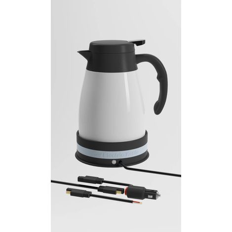 Bouilloire électrique de voiture (blanche, 24 V), grande capacité de 1,2 L, en acier inoxydable 304 (1/5)