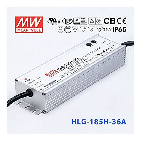Alimentatore Led 18-36vdc 187w 5,2a Ip65 Hlg-185h-36a