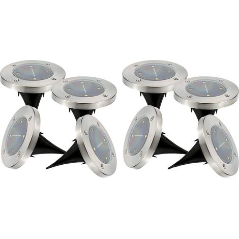 Juego de 8 balizas solares redondas D12CM DECKY