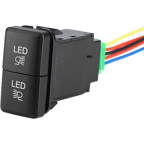 Interrupteurs à bouton-poussoir pour feux antibrouillard faciles à installer, avec indicateur LED. (1/5)