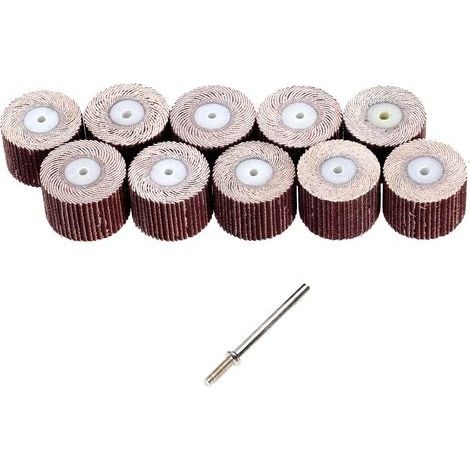 10Pc 240 Grit Dia 20mm Sanding Sandpaper Flap Polishing Grinding Wheel avec 3mm Mandrel Set pour Power Rotary Tools (1/5)