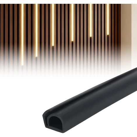 Goulotte de câble pour panneaux acoustiques, cache câble flexible noir, autocollant, gestion des câbles pour studio, maison, bureau (six mètres) (1/5)