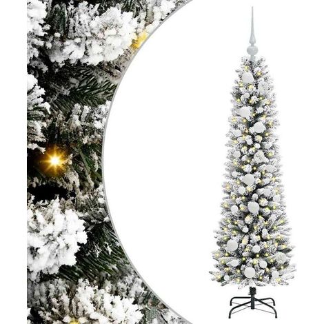 Sapin de Noël artificiel blanc, 120 cm de haut, en PVC, métal et plastique. (1/5)