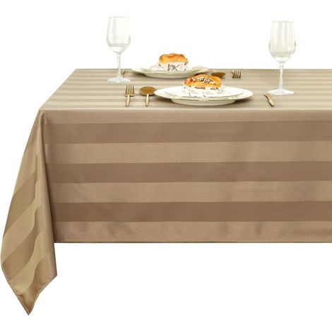Nappe imperméable, lavable, rectangulaire, 140x240cm, rayée kaki