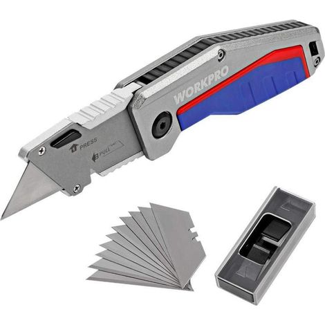 Cuttermesser klappbar Schnellwechsel 10 Ersatzklingen Komfortgriff (1/5)