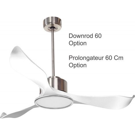 Modulo KlassFan - ventilateur de plafond, avec Lumière chromé et pales blanchespour 25 à 40 m² ultra efficace KL DC3P2WIL2Ch (1/5)