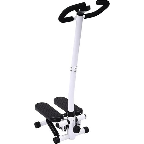Stepper de fitness, hauteur réglable, bandes de résistance incluses, noir (1/2)