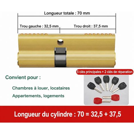 Serrure de portail extérieure à poignée en aluminium, plaque bronze antique et cylindre 70 mm 70 32.5 37.5 1,5 kg – Livraison gratuite