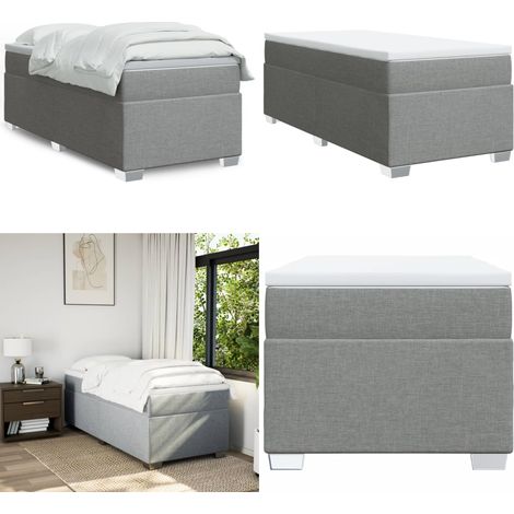 Boxspringbett mit Matratze Hellgrau 90x200 cm Stoff - Boxspringbett - Betten - Schlafsysteme - Doppelbett - Einzelbett - Home & Living (1/5)