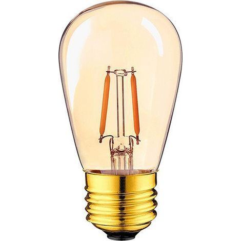 S14 E27 Ampoules Filament LED, Ampoule Edison plastique Blanc Chaud 2200K 1W, équivalente 20W, pour remplacement d'ampoule de guirlande lumineuse extérieure étanche, 6 pièces (1/5)