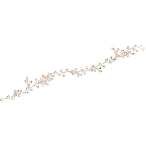 Bride Gold Rhinestone Hair Vine Classic Simple Bridal Hair Piece Accessoire Cheveux Mariage pour Femmes et Filles (1/5)