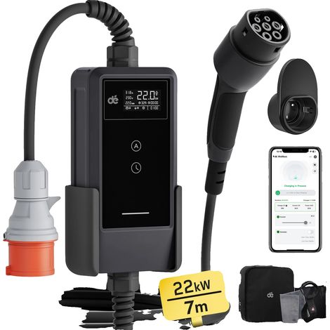 Chargeur EV, puissance de sortie de 22 kW, options de charge flexibles, Version murale 7M, TYPE2 (1/2)