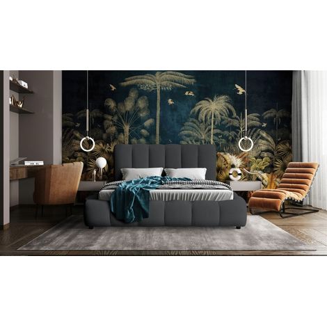 Polsterbett Doppelbett HEDA 140x200cm in Stoff Perfect Harmony Anthrazit (1/4)