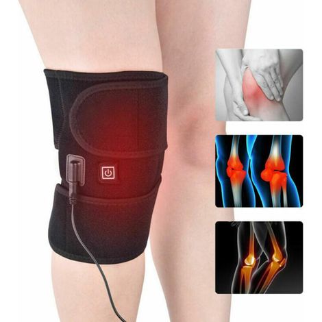 Beheizbare Kniebandage für Erwachsene mit Beifuß, elektrisches Heizgerät für die Physiotherapie, wiederaufladbare beheizbare Kniebandage, beheizbare Kniebandage aus Kohlefaser (1/5)