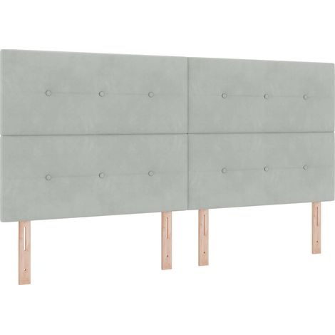 Maison Exclusive - Testiera LED con strisce LED Grigio chiaro 200 cm Velluto (1/5)