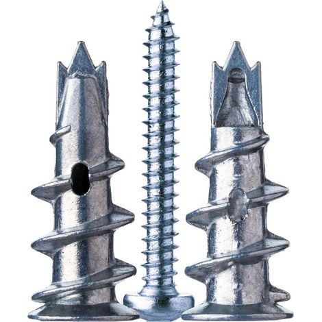 Beijiyi – Chevilles métalliques pour béton et plaques de plâtre – Lot de 100 pièces avec vis – Résistantes à l'oxydation – Fixation rapide et facile