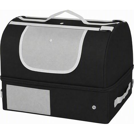 PawHut Lettiera per Gatti Portatile in Tessuto Oxford 600D con Coperchio, Nero (1/5)