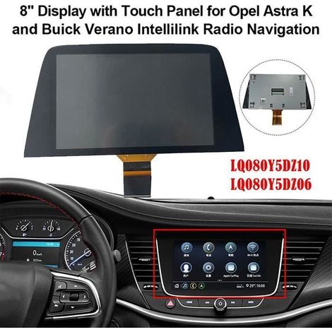 1 Assemblage écran tactile LCD, 8 pouces, compatible Opel Astra K, Buick Verano, modèles LQ080Y5DZ (1/4)