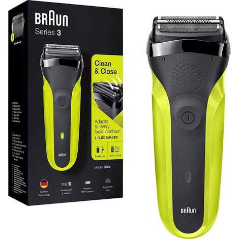 Braun – Rasoir électrique homme à grilles – Double grille SensoFoil pour rasage précis – Étanche IPX7 – Charge rapide 5 min