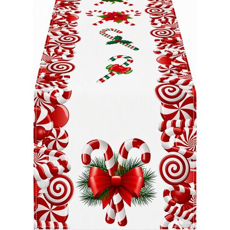 Chemin de table imprimé coloris blanc pour la salle à manger (1/5)