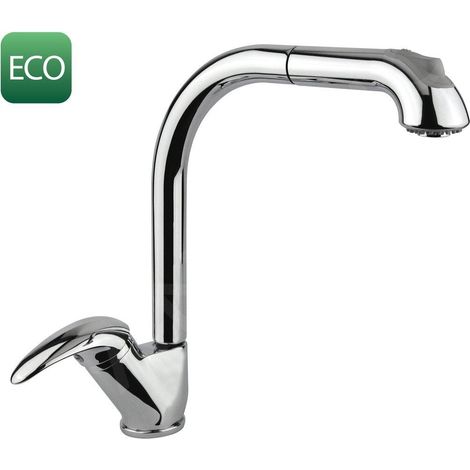Sapho Axus - Mitigeur d’évier avec douchette extractible, chrome 1112-72 (1/3)