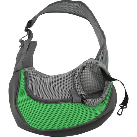 Sac à bandoulière messager portable pour animaux, sac de transport en filet respirant pour chats et chiens, voyage, taille L (1/5)