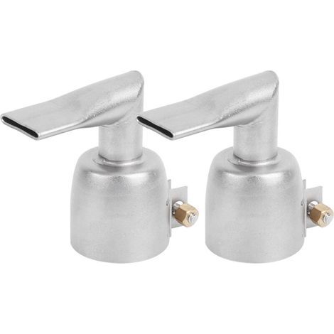 Ein Set aus zwei 20-mm-Schweißdüsen im 90°-Winkel, geeignet für die Verwendung mit einem Heißluftgebläse. (1/5)