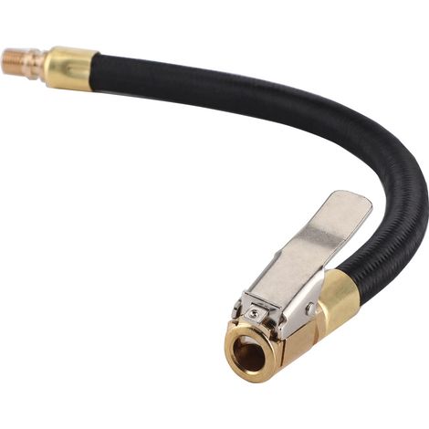 30cmTube d'Extension de Valve de Pneu, Tuyau d'air de Pneu de Voiture d'Extension Tuyau de Gonflage avec Mandrin Pneumatique Tout en MéTal pour Voiture Moto VéLo avec Valve AméRicaine