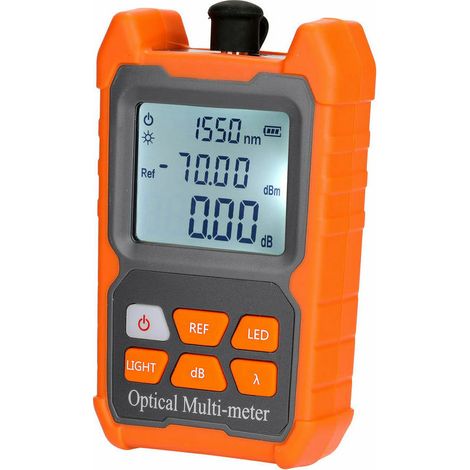 Outillage Autre outil de mesure et traçage Mini compteur de puissance optique à fibre optique portable 8 longueurs d'onde avec testeur de câble réseau à lumière LED testeur de câble à fibre optique FT (1/5)