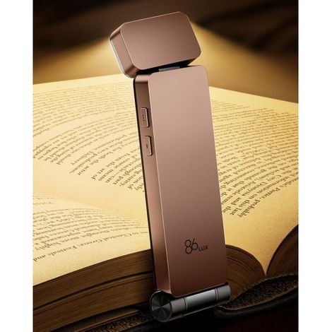 Reading Lamp, Rechargeable Reading Light, LED Bookmark Light with 3 Amber Colors and Stepless Dimming for Book Lovers, Kids, Pink Brown (1/5)