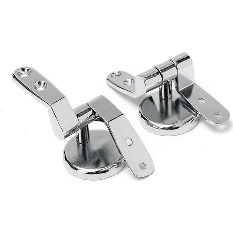 Charnière de rechange pour siège de toilette - En acier inoxydable - En alliage de zinc - Avec vis et accessoires (1/3)
