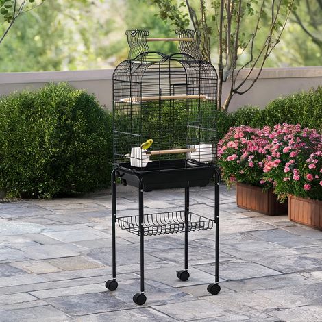 Cage pour oiseaux negro en acero PP Madera Mixta 46 x 36 x 130 cm (1/5)