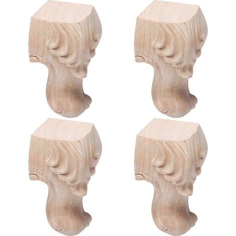 Pieds de canapé décoratifs, pieds de meubles en bois sculpté, usage domestique, ensemble de 4 pièces (1/5)