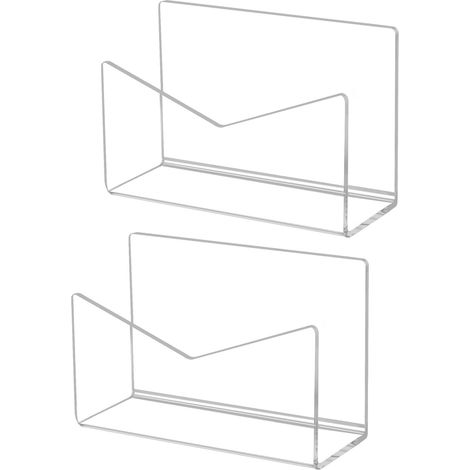 Lot de 2 organiseurs de courrier en acrylique transparent, porte-courrier vertical, classeur et trieur de lettres pour bureau, maison, bureau, école (1/5)
