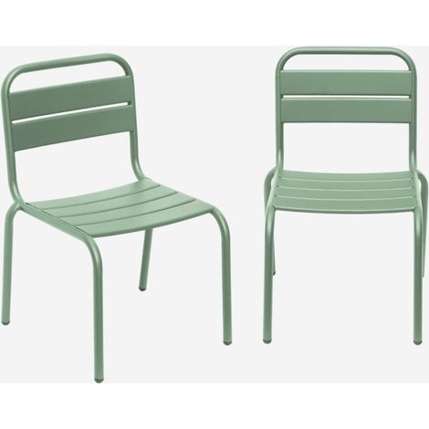 Juego de 2 sillas de metal para niños