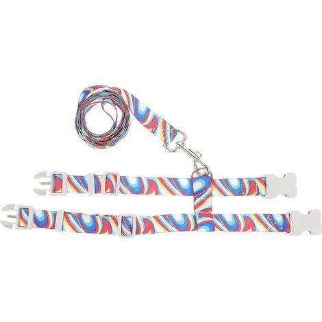 Cuerda para pasear gatos para mascotas al aire libre, kit de arnés y correa de 5 piezas, color azul cielo. (1/5)