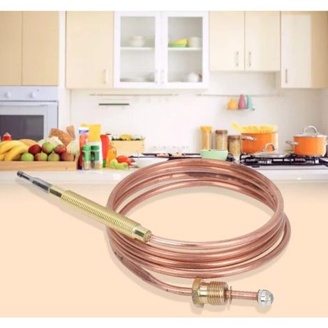 Aougo – Termocoppia universale da 900 mm – Sensore di temperatura in ottone – Installazione semplice con dadi – Per forni a gas e stufe a propano (1/4)