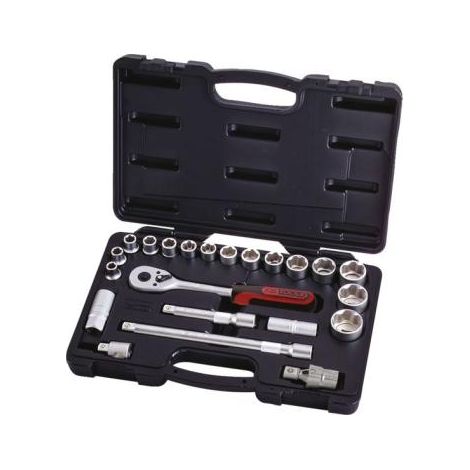 Set di bussole 1/2 KS TOOLS - da 10 a 32 mm - CHROMEmat - 22 pz.