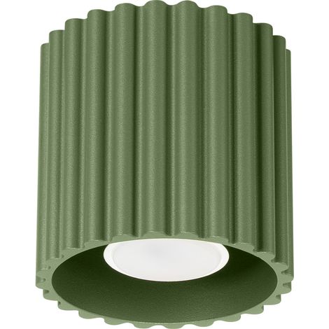 Faretto da soffitto moderno verde oliva rotondo scanalato 10 cm 1xGU10 10W AURA Sollux Lighting (1/5)