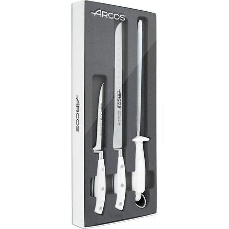 Arcos Serie Riviera Blanc - Set di Boner, Prosciutto e Sedia, Acciaio Inox, Bianco, 50x20x5 cm, 3 Unità (1/5)