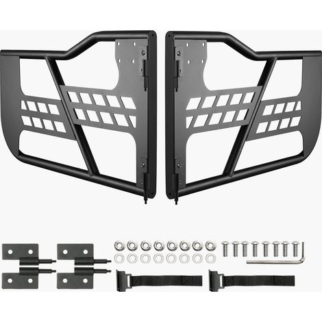 Mophorn Jeep Tube Doors, 2-Door, Hunting Style Tubular Design with Durable Hinges & OE Latch, Doors with Rubber Pads & Reinforced Steel Construction, Compatible with 2007-2018 Jeep Wrangler JK